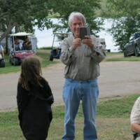 Photo, Lennard Morin Takes Photos at Unveiling of the Lac Pelletier Monument to The Métis War Veterans Erected by Ponteix Prairie Dog Métis Local 123